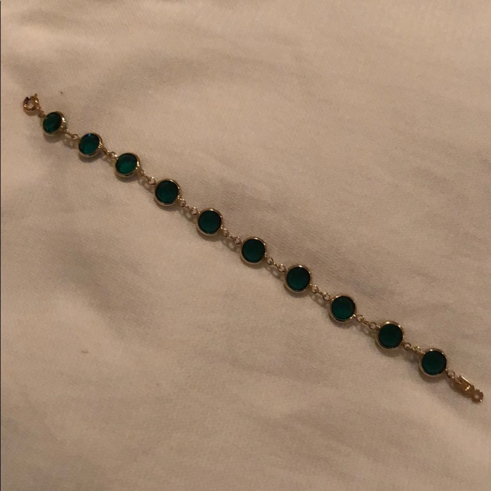 Green and gold bracelet - costume jewelry